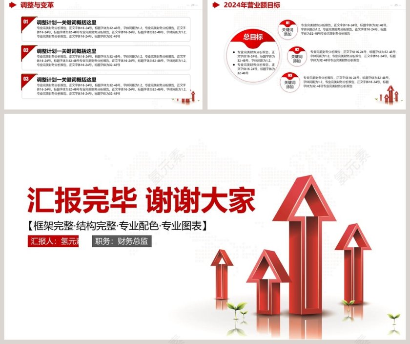 框架完整财务分析报告PPT模板第5张