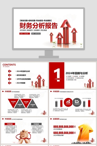 框架完整财务分析报告PPT模板