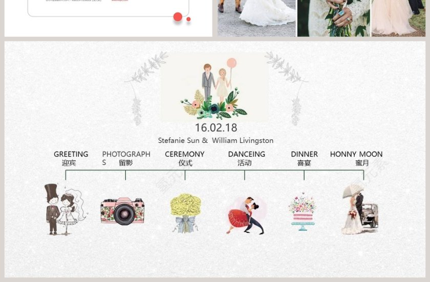 欧式甜美婚礼PPT婚礼快闪ppt模板 第7张