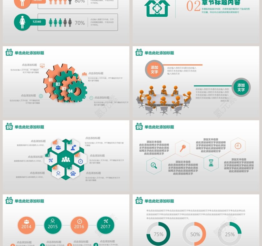 呵护全家医疗PPT模板工作总结PPT第3张