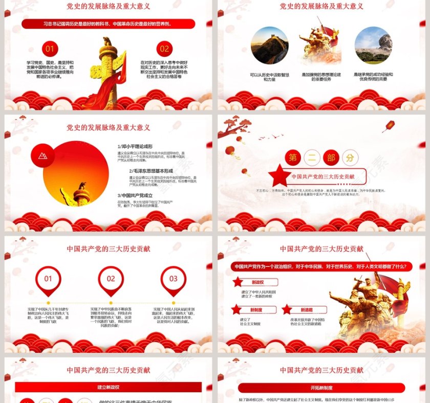 热烈庆祝中国共产党建党100周年专题党课PPT模板第2张