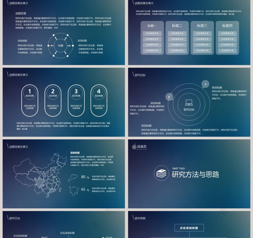 极致清新论文答辩PPT模板第2张
