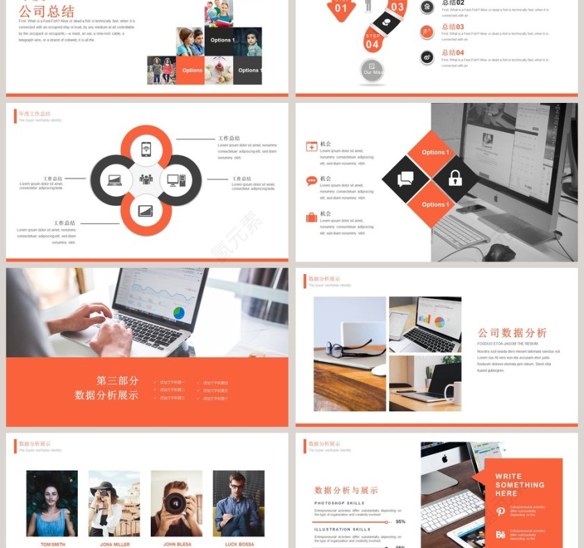 2019年终总结工作总结汇报PPT模板第3张