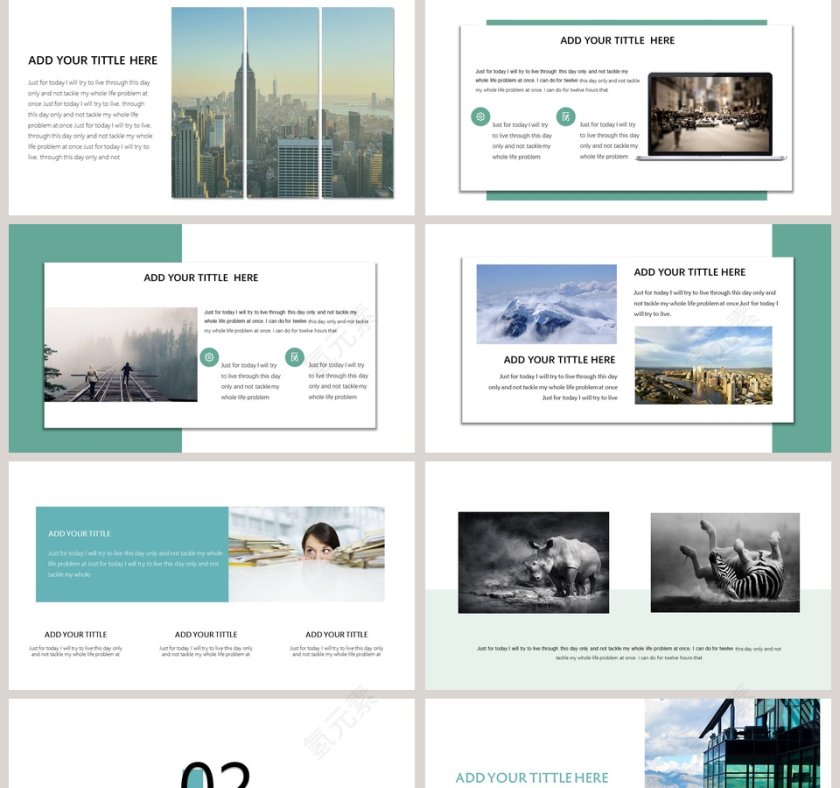 欧美风极简约PPT模板商务计划书第2张