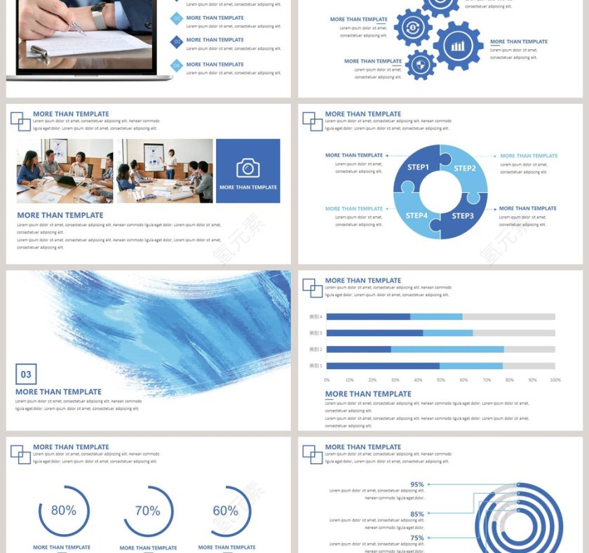 水彩时尚商务模板PPT第3张