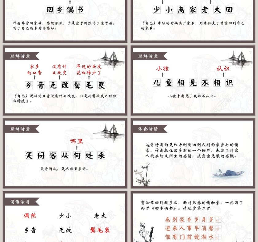 回乡偶书读书分享会说课ppt课件第3张