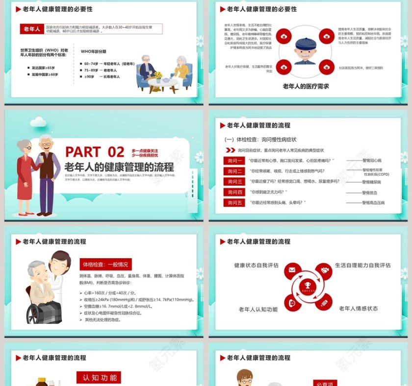 老年人健康管理知识PPT模板第2张