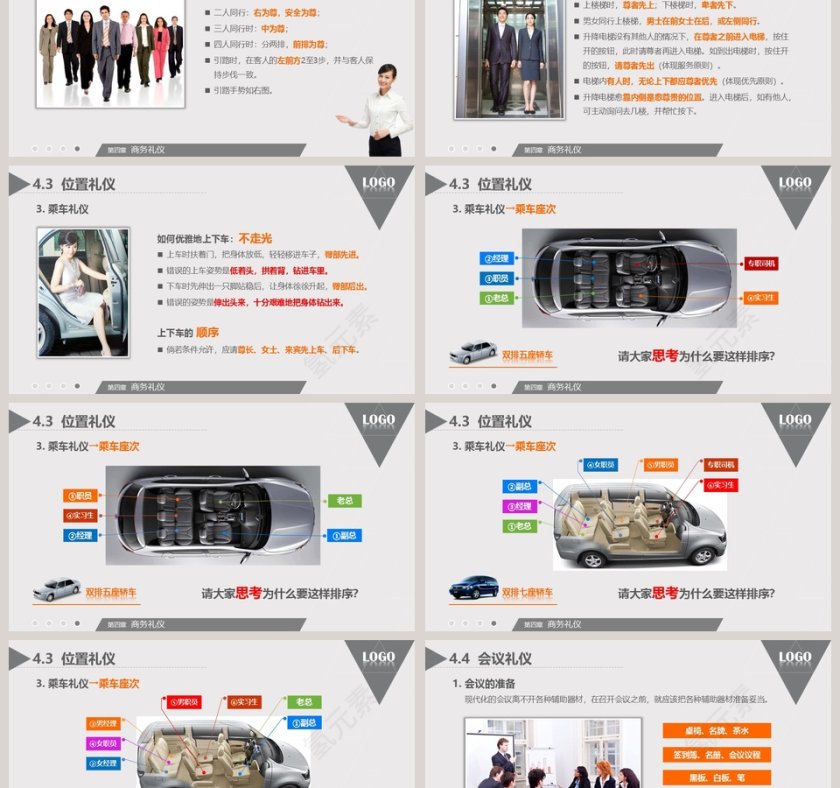 简约商务交际礼仪PPT模板第9张