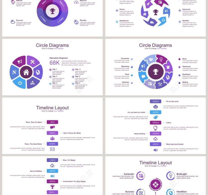 3D教育SEO可视化图表集PPT模板第6张