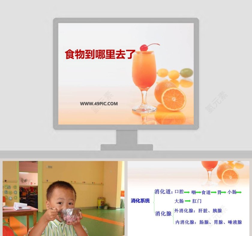 食物到哪里去了？用PPT模板展示产品发布的流程第1张