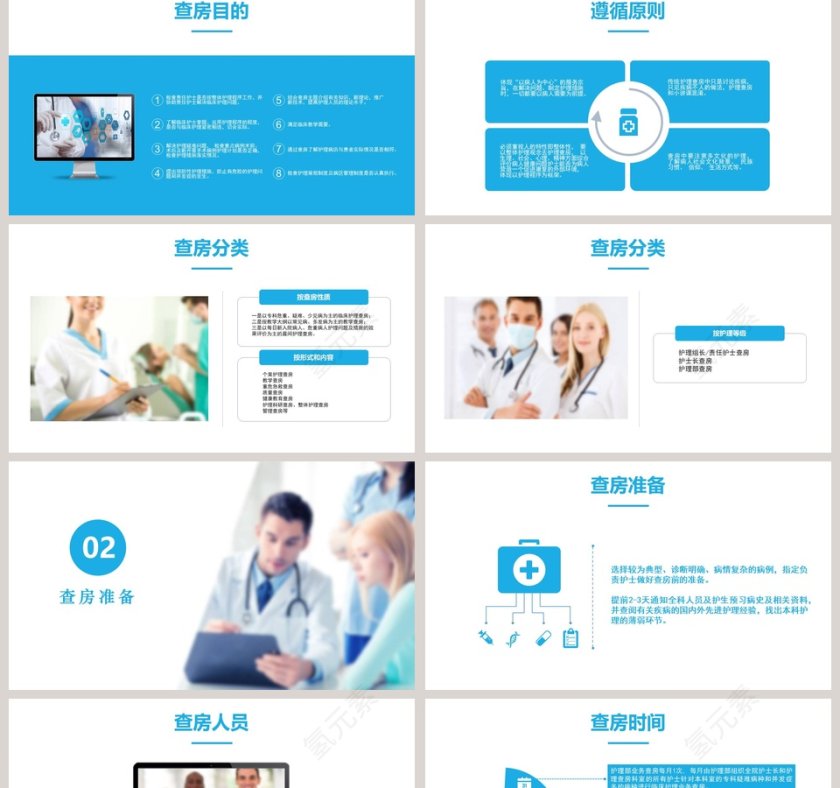 简约小清新风格护理查房PPT第2张