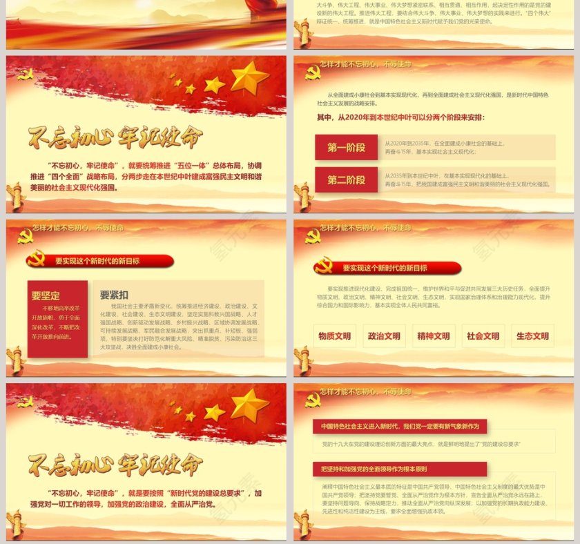 不忘初心牢记使命主题教育永做新时代合格共产党员PPT模板第7张