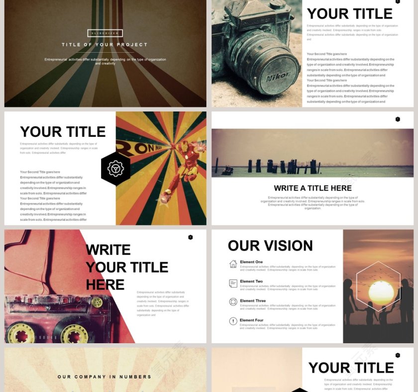 高端杂志风画册风ppt模板第2张