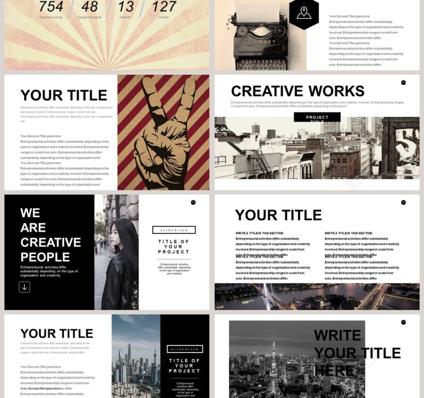 高端杂志风画册风ppt模板第3张