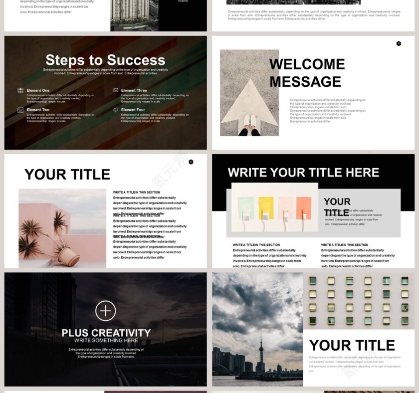 高端杂志风画册风ppt模板第4张