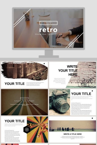 高端杂志风画册风ppt模板