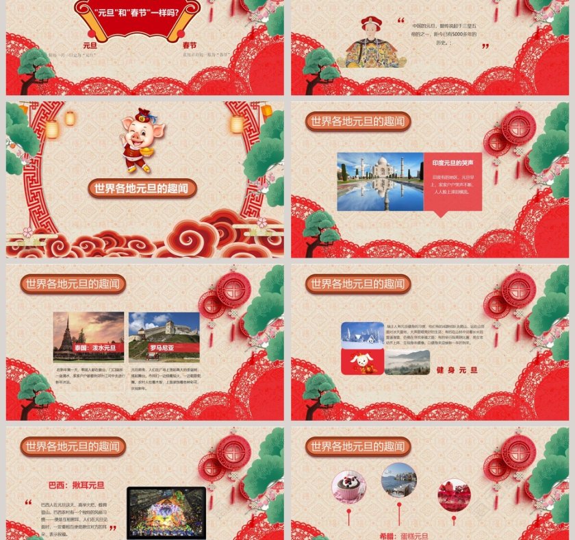 庆元旦迎新年动态PPT模版元旦主题班会PPT第3张