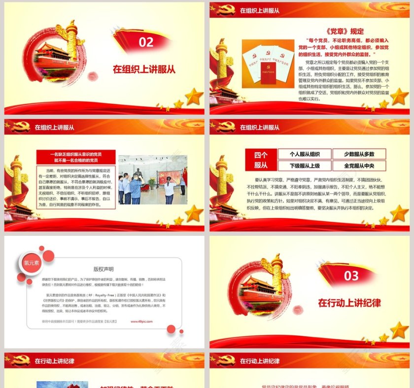 十九大精神学习做合格党员PPT模板第8张