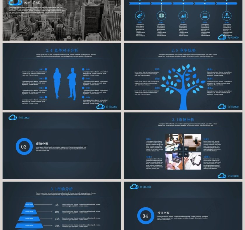 PPT模版融资路演团队金融方案第3张