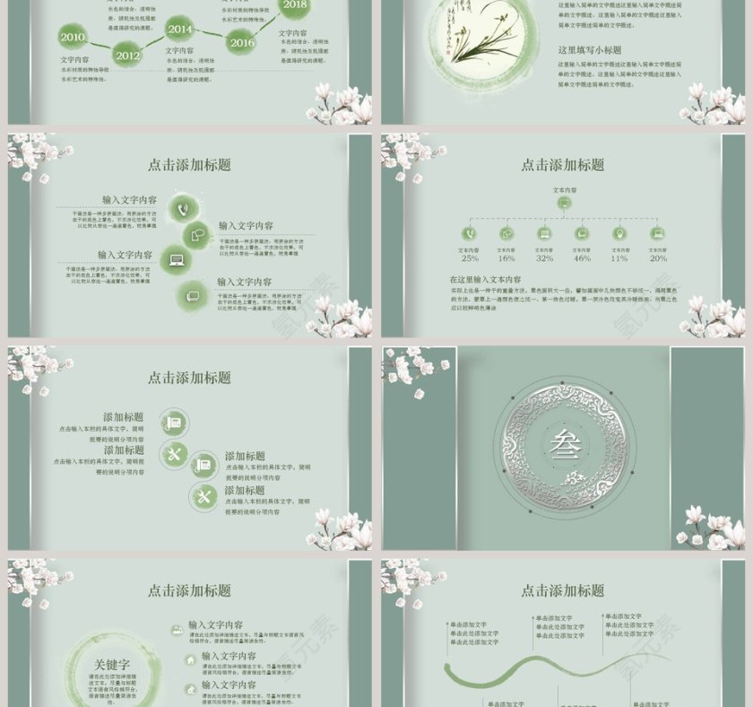 绿色简约创意中国风PPT第3张