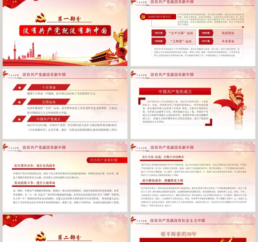 学党史颂党恩跟党走共产党成立100周年纪念PPT模板第2张