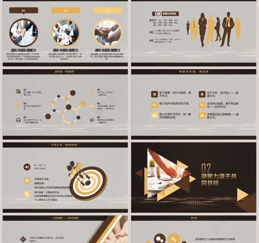 商务团队凝聚力培训PPT模板第2张
