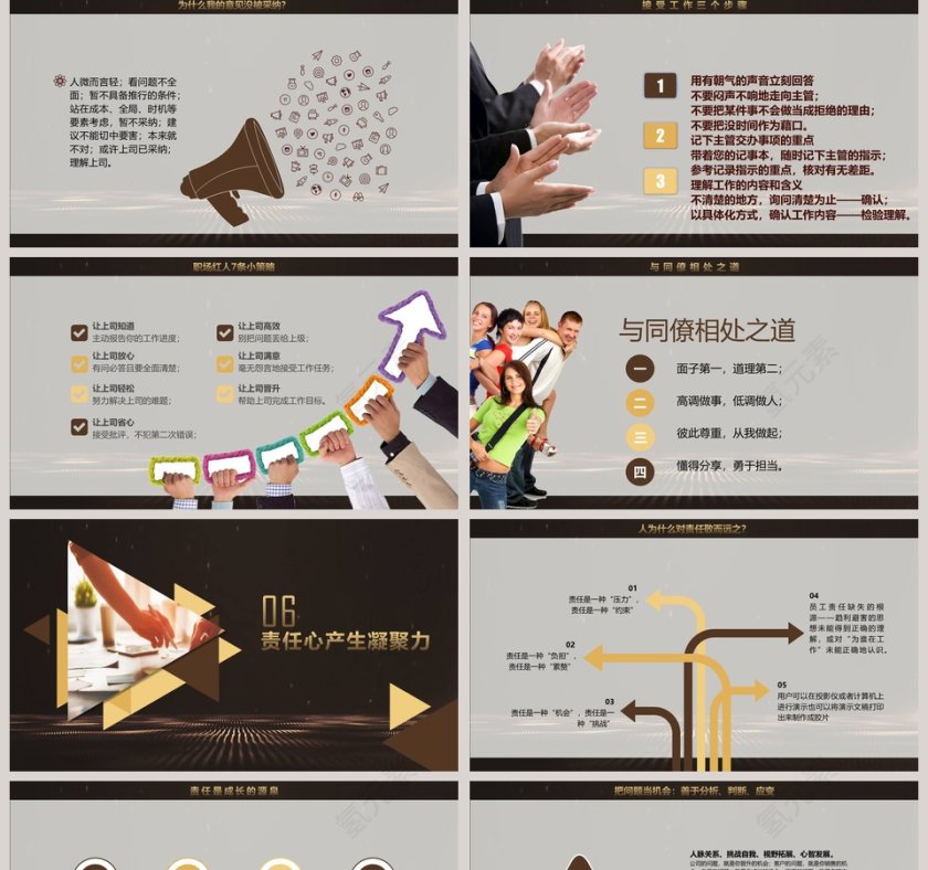 商务团队凝聚力培训PPT模板第5张