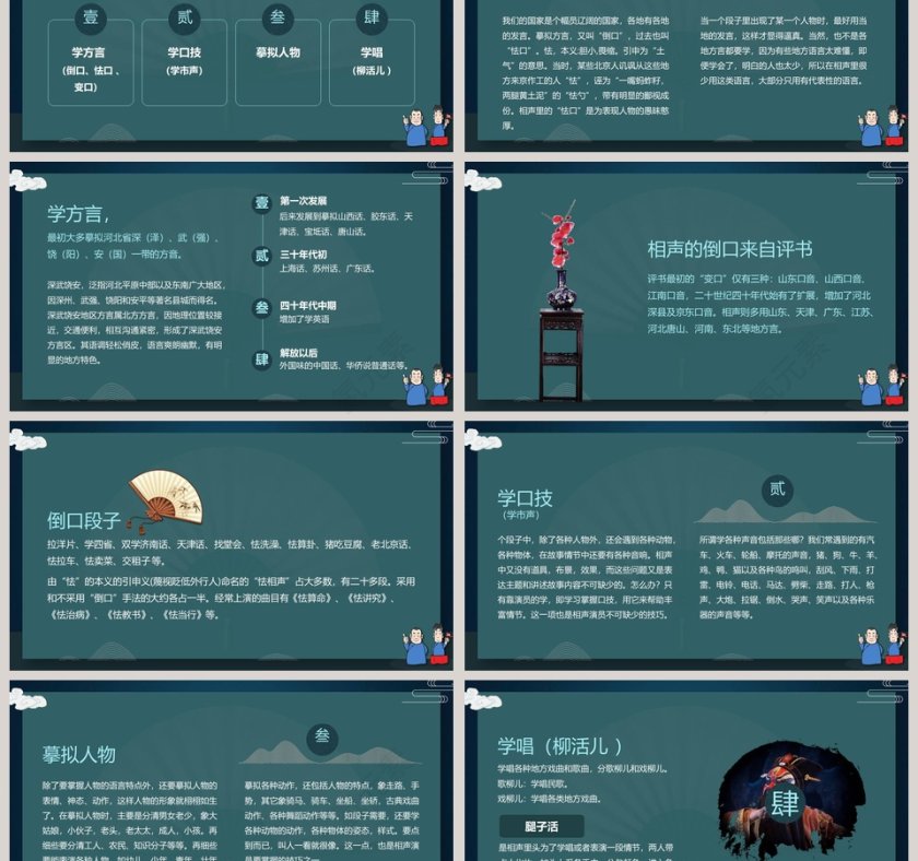 简约相声艺术知识介绍PPT模板第3张