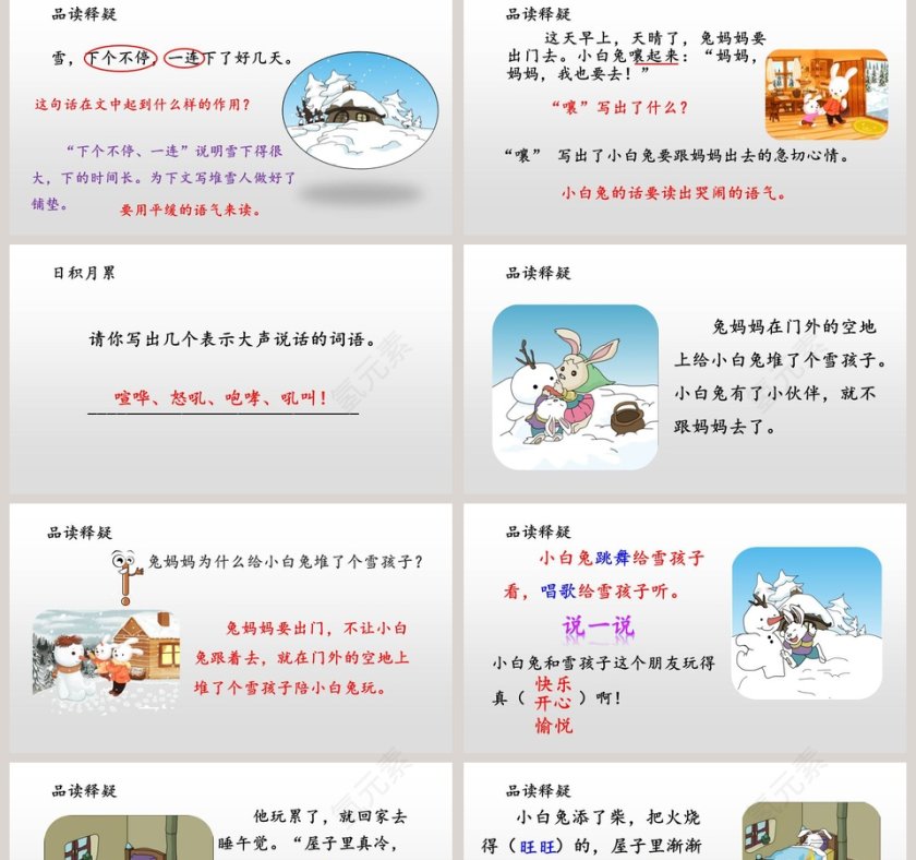 部编版二年级语文上册雪孩子语文课件PPT第2张