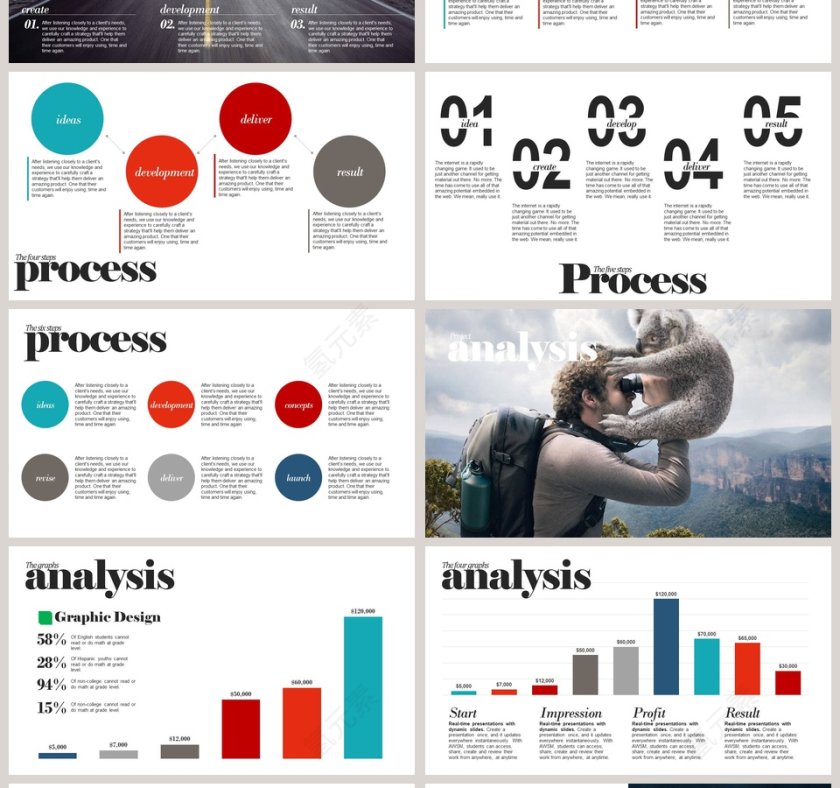 欧美经典商务时尚工作总结PPT模板 第4张