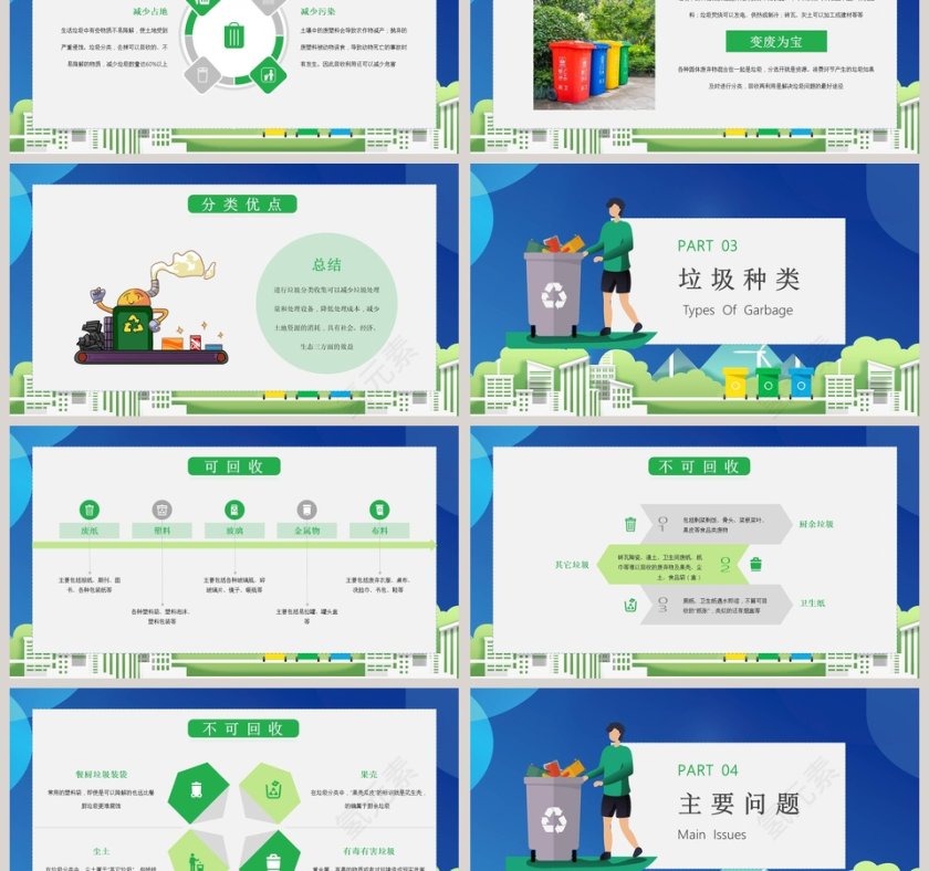 垃圾分类处理文明社会靠你我共建PPT模板第3张