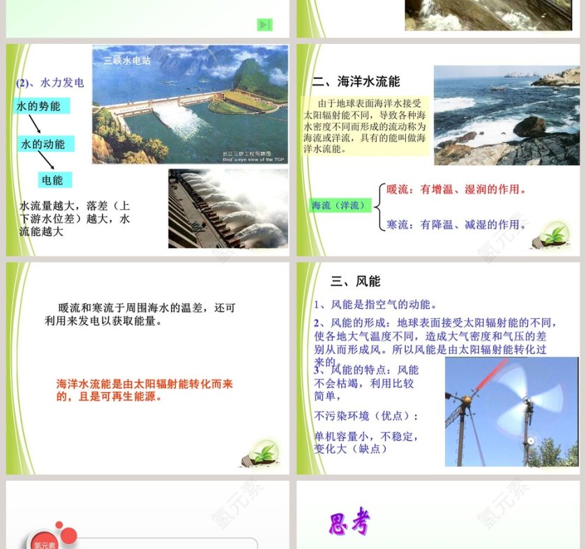 水能与风能第十章 机械能及其转化 PPT 模板第2张