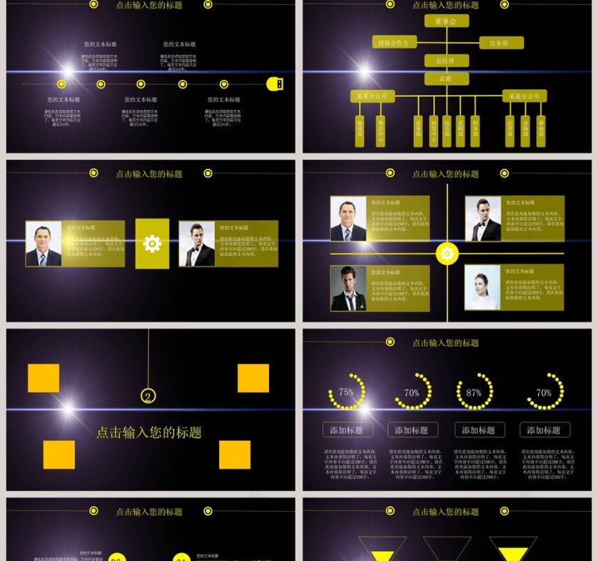 黑色大气年终总结汇报PPT模板第2张