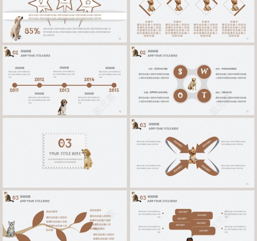 萌宠猫狗工作汇报教师公开课模板第3张