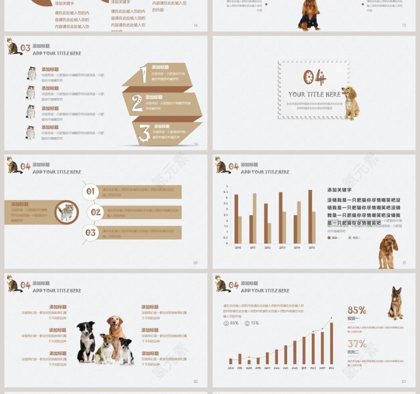 萌宠猫狗工作汇报教师公开课模板第4张