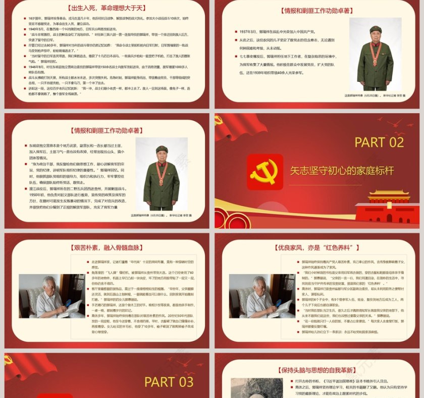 致敬功勋党员郭瑞祥专题党课PPT第2张