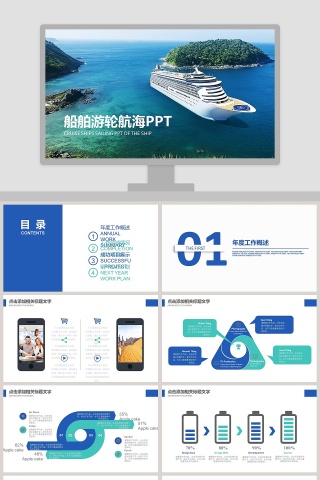 商务外贸物流货运船舶游轮航海PPT交通工具PPT
