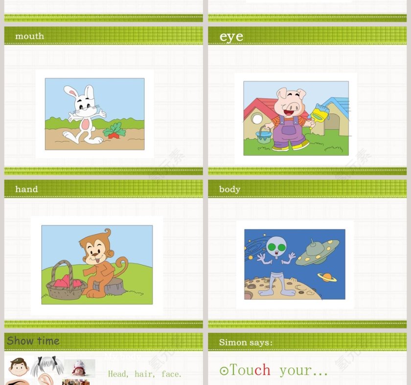 触及新高度：Touch your head Unit6 教育培训行业PPT模板第4张