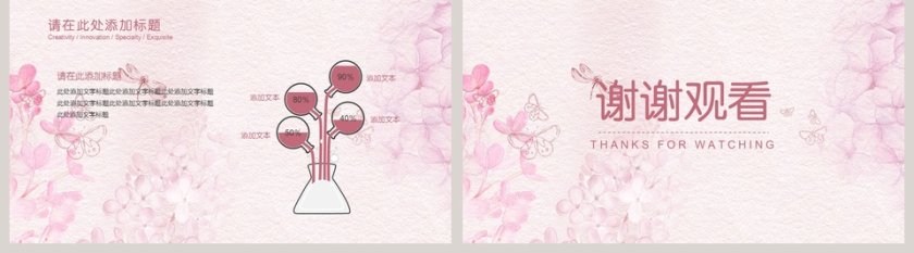 2019粉色文艺PPT模板第5张