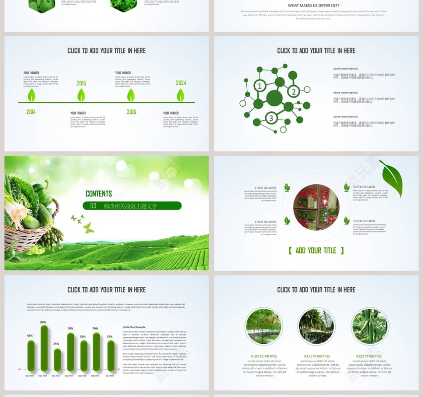 健康生活绿色环境保护主题PPT环保PPT模板第4张