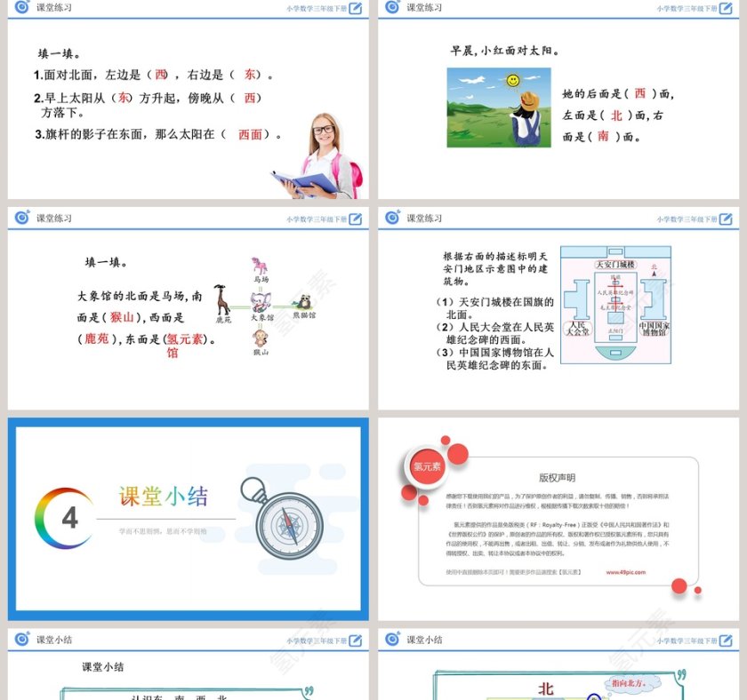 -认识东南西北教学ppt课件第5张
