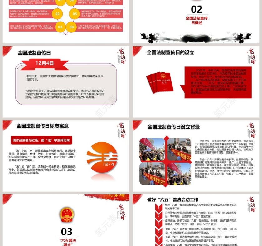 全国法制宣传日国家宪法日PPT第3张