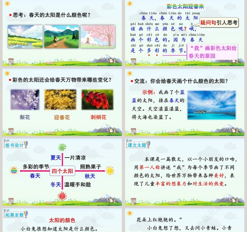 课文解析一年级语文下册四个太阳语文课件PPT第5张