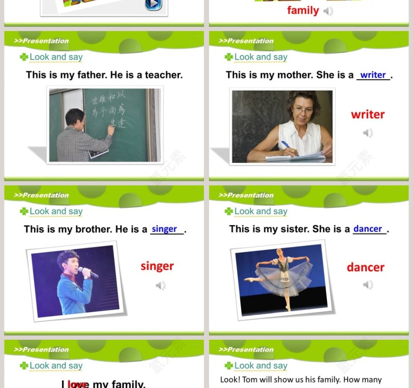 人教精通版五年级上册-Unit3 My father is a writer教学ppt课件第2张