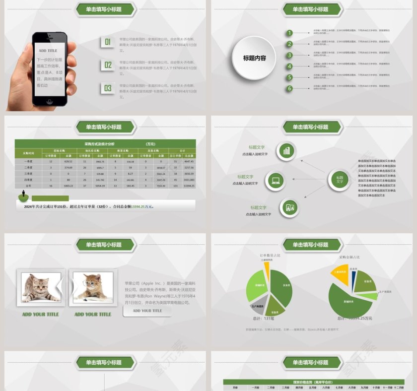 绿色简约财务总结报告ppt第5张