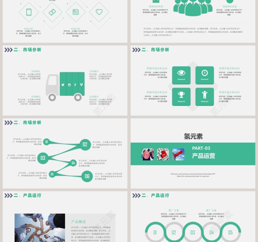 简约清新商业项目计划书PPT模板第3张