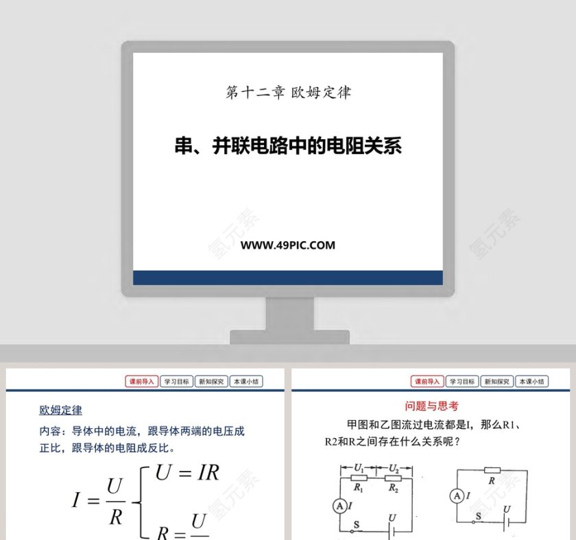 第十二章 欧姆定律-串并联电路中的电阻关系教学ppt课件第1张