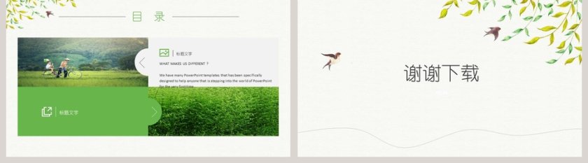 唯美水彩花鸟年终汇报PPT第5张