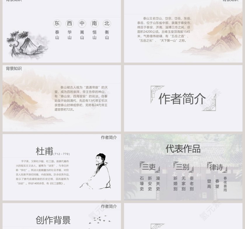 部编版七年级语文望岳语文课件PPT第2张