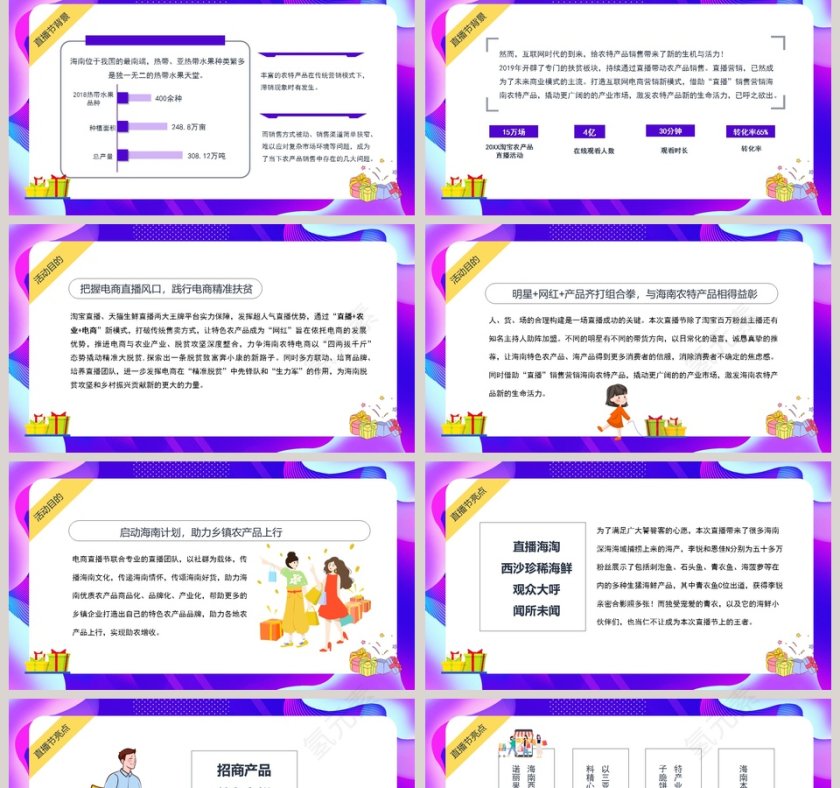 直播助力电商扶贫海南农特产品电商直播节PPT第2张